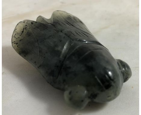 Jade - a mid-late jade carved figure of a cicada, 2 in ( 5.1 cm).The Cicada is an animal replete with Symbolism recurring the