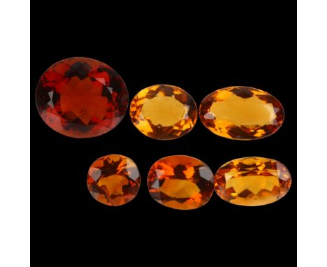 6 unmounted citrines, largest 16.1 x 14.0 x 10.1mmLot sold as seen unless specific item(s) requested 