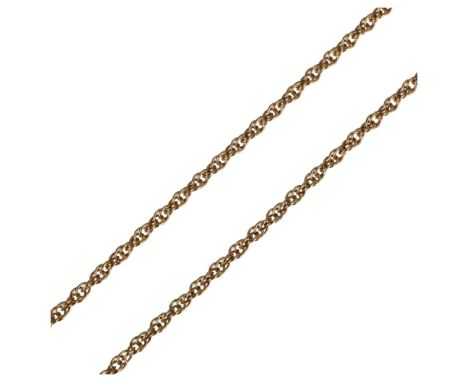 A 9ct gold Prince of Wales link chain necklace, 60cm, 9gNo damage or repair, no broken links, clasp working, engraved 9ct 