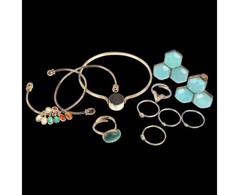 Various silver jewellery, including torque bangle, ring etcLot sold as seen unless specific item(s) requested 