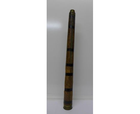 A brass Dolland of London telescope, numbered 5557, owners name of Hon: F E Fielding RN