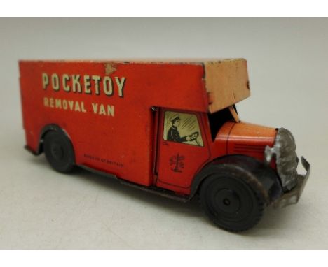 A Brimtoy Pocketoy tin-plate clockwork removal van