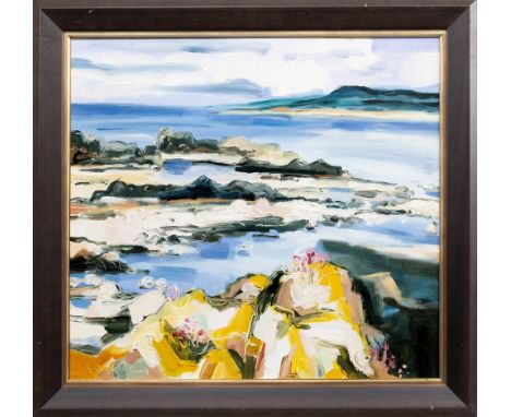 oil on canvas, signed, titled and dated 1998 label verso framed and under glass image size 61cm x 67cm, overall size 71cm x 7