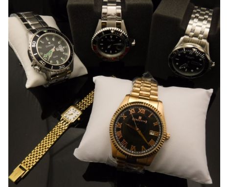 A collection of gents watches comprising a barrel, two Eichmuller and an Executive, all boxed, together with a Rotary wrist w