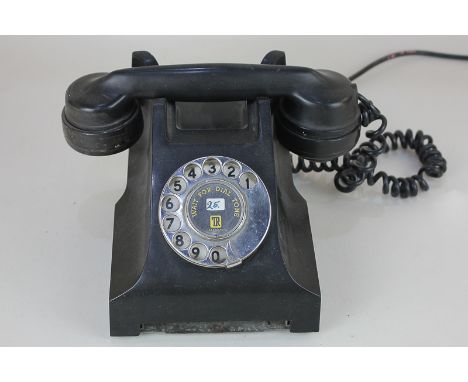 A TR services vintage black telephone (a/f)