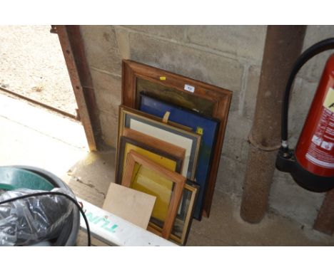 A quantity of pictures and prints to include a print on canvas portrait study contained in oak frame