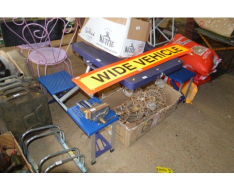 A plastic folding picnic bench, AF