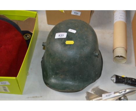 A German tin helmet