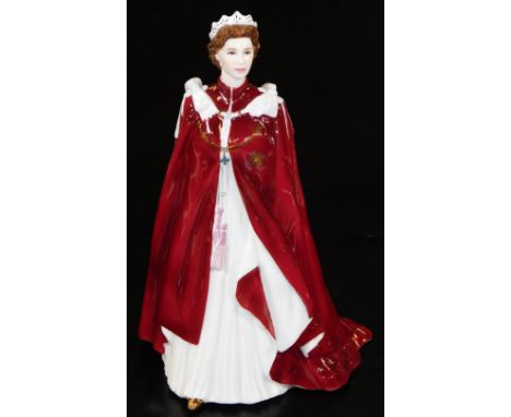 A Royal Worcester figure, In celebration of The Queen's 80th Birthday 2006, printed marks beneath, 23cm H. (boxed)