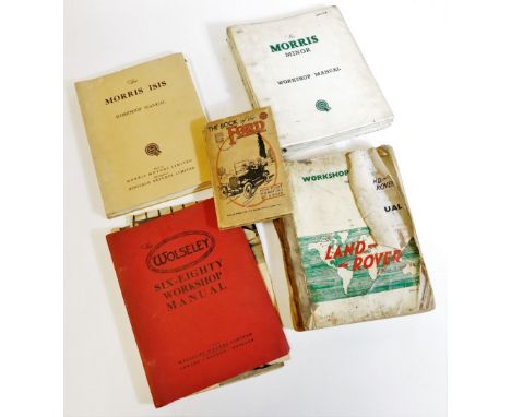 Various books, non fiction, etc. Morris Minor Workshop Manual, other workshop manuals for the Morris Minor, The Wolseley 68 W