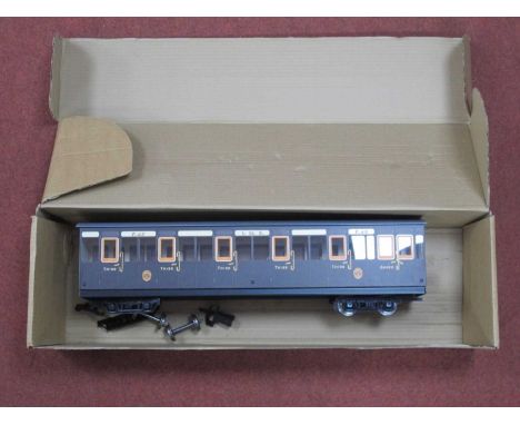 A Stuart Coaches "G" Gauge "Isle of Man", all 3rd/Brake Bogie Coach, I.M.R Brown livery R/No F.45- with interior, very good c