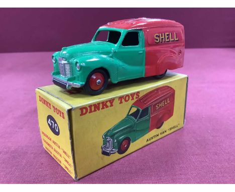 Dinky Toys No 470 Austin Van - "Shell", overall very good, boxed, rubbing to box.