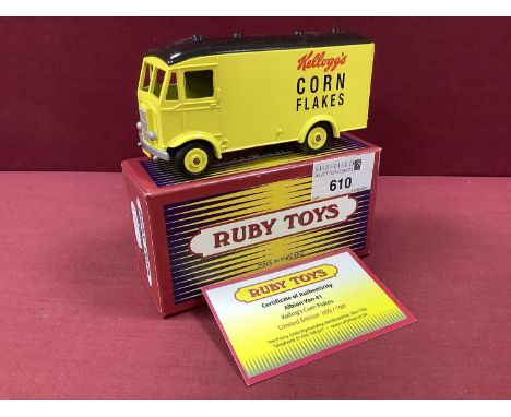 A Ruby Toys Albion Van 41 White Metal Model, Kellogg's Cornflakes Livery, Certified No. 009 / 100, Boxed.