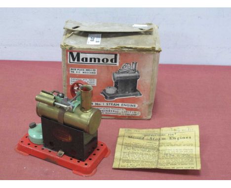 A Mamod Minor No 1 Steam Engine, used, missing small parts but correct burner in tact, boxed with instructions.