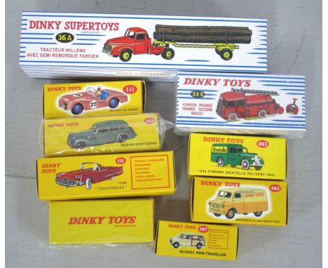 Nine Atlas Editions, Modern Re-Issue Diecast Model Dinky Toys to include #36A Tracteur Willeme, #002 1948 Commer Bentalls Del