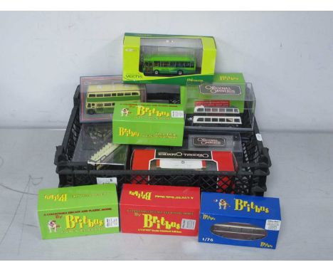 Fourteen 1:76th Scale Diecast Model Buses by Corgi, Britbus, Oxford and Other, to include The Original Omnibus Company #41902