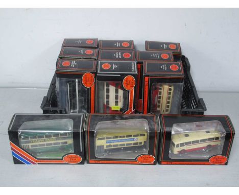 Twelve 1:76th Scale Diecast Model Buses by EFE to include #18001 Daimler Fleetline 'Birmingham City', #16006 Leyland PD2 Lowb