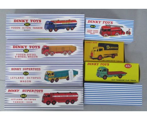 Eight Atlas Editions Modern Reissue 'Dinky' Diecast Model Vehicles, to include #942 Foden 14 ton tanker, #90 Foden diesel eig