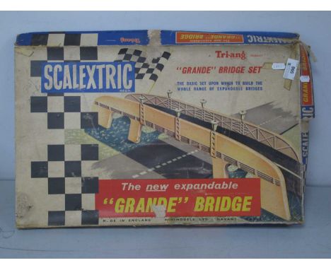 A Boxed Circa 1960s #MM/A229 Scalextric "Grande" Bridge Set, by Triang, unchecked for full completeness of all parts, box poo