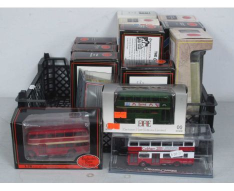 Fourteen 1:76th Scale Diecast Model Buses by EFE, Corgi to include #29006 G.M. Standard Fleetline - Yorkshire Rider, The Orig