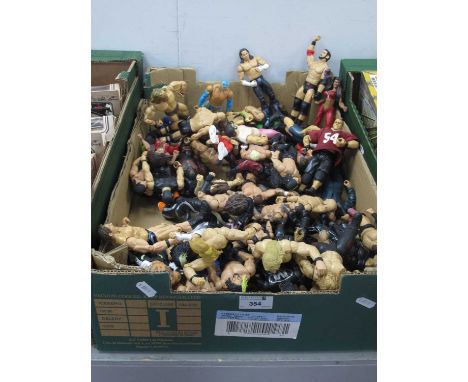 A Quantity of WWF Plastic Action Figures, predominantly by Jakks Pacific and Mattel, playworn.