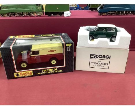 Two 1:18th Scale Diecast Model Cars comprising of Eagle Collectibles #441700 Land Rover Serie II 109 Hard Top, 'British Railw