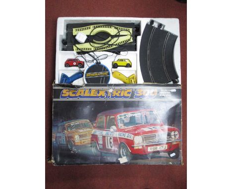 1970's Scalextric Set, 300 with two 1275 SGT Minis, playworn, boxed.