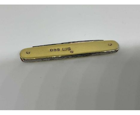 Edwardian silver gilt penknife retailed by Asprey, Sheffield 1902 (probably Brookes &amp; Crookes), 5.75cm long when shut