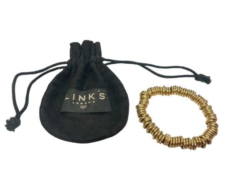 Links of London silver gilt sweetie bracelet, in original black cloth pouch