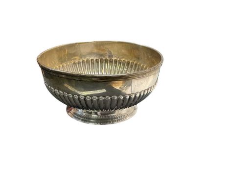 Victorian silver sugar bowl with fluted decoration, raised on a circular foot, (London 1879), maker Dobson &amp; Sons, 9.5cm 
