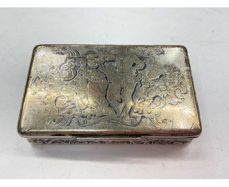 19th century Continental silver and niello work snuff box, 7cm x 4.5cm

Weight 81 grams