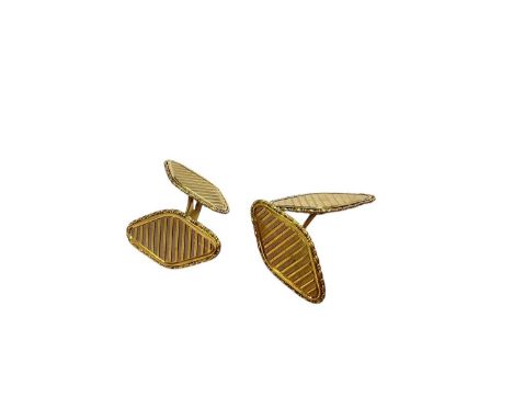 Pair of 18ct gold cufflinksTotal weight 14 grams. Both stamped 18K.