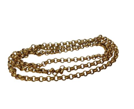 9ct gold belcher link chain, 59cm long Weight 21.1 grams 