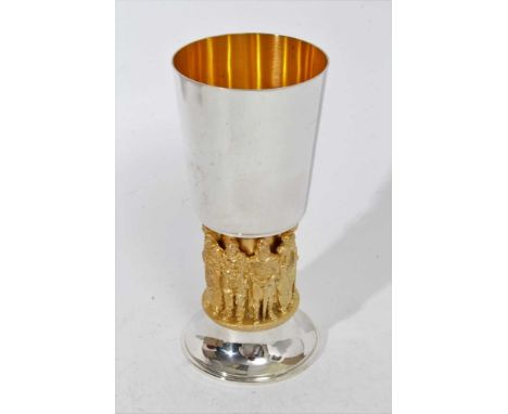 Elizabeth II limited edition silver chalice commemorating the ninth centenary of Winchester Cathedral, with gilded interior (