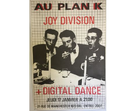 JOY DIVISION PLAN K POSTER. A later reprint (likely mid 80's) of the famous poster design for Joy Division's 17 January 1980 