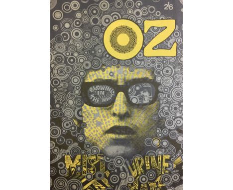 OZ BOB DYLAN MAGAZINE. A copy of the 1967 Oct/Nov edition of London's OZ magazine featuring Bob Dylan 'Blowing In The Mind', 