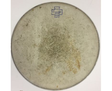 MIKE JOYCE USED DRUM SKIN. A 17" Premier drum skin, used by Mike Joyce in the Smiths' practice room circa 1980s. Surface has 