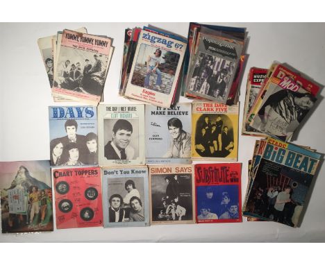 1960S MAGAZINES. Super collection of 1960s teen and beat magazines, also to include a Rolling Stones Tour of Europe 1976 prog