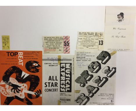 ROLLING STONES PROGRAMMES AND TICKETS. Three original and early Rolling Stones programmes with matching ticket stubs to inclu