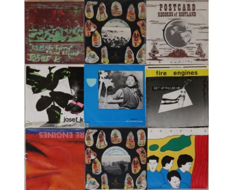 JOSEF K/FIRE ENGINES/POSTCARD RECORDS - 7". Outstanding selection of 9 x original picture sleeve 7" featuring these 2 beloved