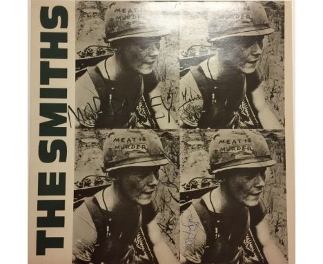 SMITHS FULLY SIGNED MEAT IS MURDER. An original sleeve for The Smiths - Meat is Murder, signed to front clearly in various in