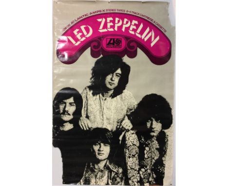 LED ZEPPELIN POSTER. An original Led Zeppelin Atlantic Records/Ampex poster promoting their self titled 1969 debut album. Mea