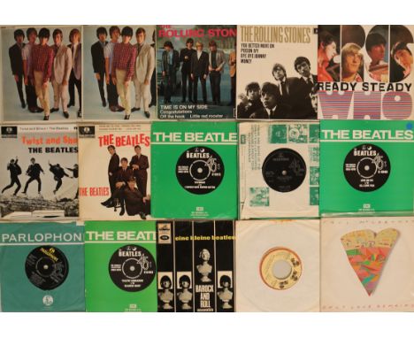 STONES/BEATLES/BOWIE 7"/EP. A collection of approximately 70 7"/EPs with artists/titles to include: The Rolling Stones (x4) -