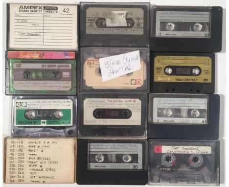 DEMO CASSETTE COLLECTION OWNED BY CAT STEVENS. A collection of 12 cassette tapes, all once owned by Cat Stevens, sold at Bonh