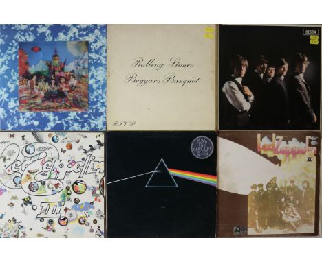 ROLLING STONES/PINK FLOYD/LED ZEPPELIN - LPs. Superb selection of 9 x iconic LPs. Titles are Rolling Stones - Her Satanic Maj