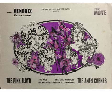 JIMI HENDRIX PROGRAMME AND TICKET. To include an original 1967 programme featuring Jimi Hendrix, Amen Corner, The Move and (T