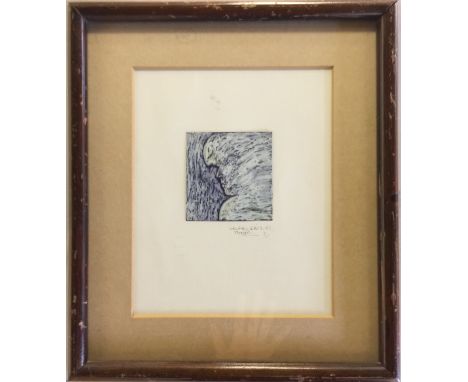 DAVID SYLVIAN SELF PORTRAIT. Etched onto a polaroid photograph as part of his "Perspectives" polaroid artwork series. To meas