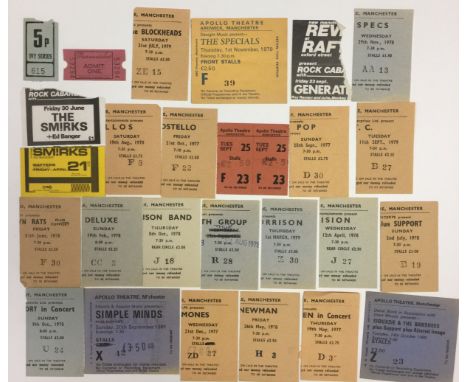 ASSORTED MANCHESTER TICKETS. 24 circa 1970s ticket stubs for events around Manchester to include many at the Apollo. Artists/