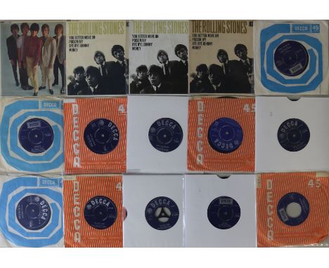 ROLLING STONES 7"/EPs. A collection of approximately 46 7"/EPs with titles to include Five By Five (DFE 8590), The Rolling St