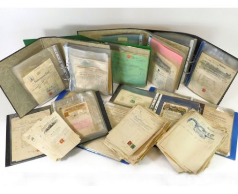 VARIOUS HELSTON BUSINESSES PRINTED EPHEMERA. Eight ring binders & loose bundles, comprising of a large quantity of receipted 
